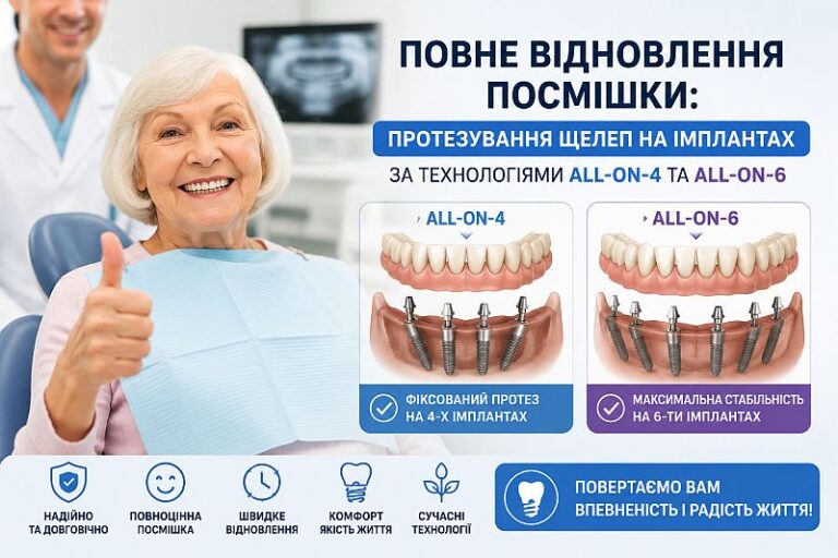 протезування щелеп на імплантах
